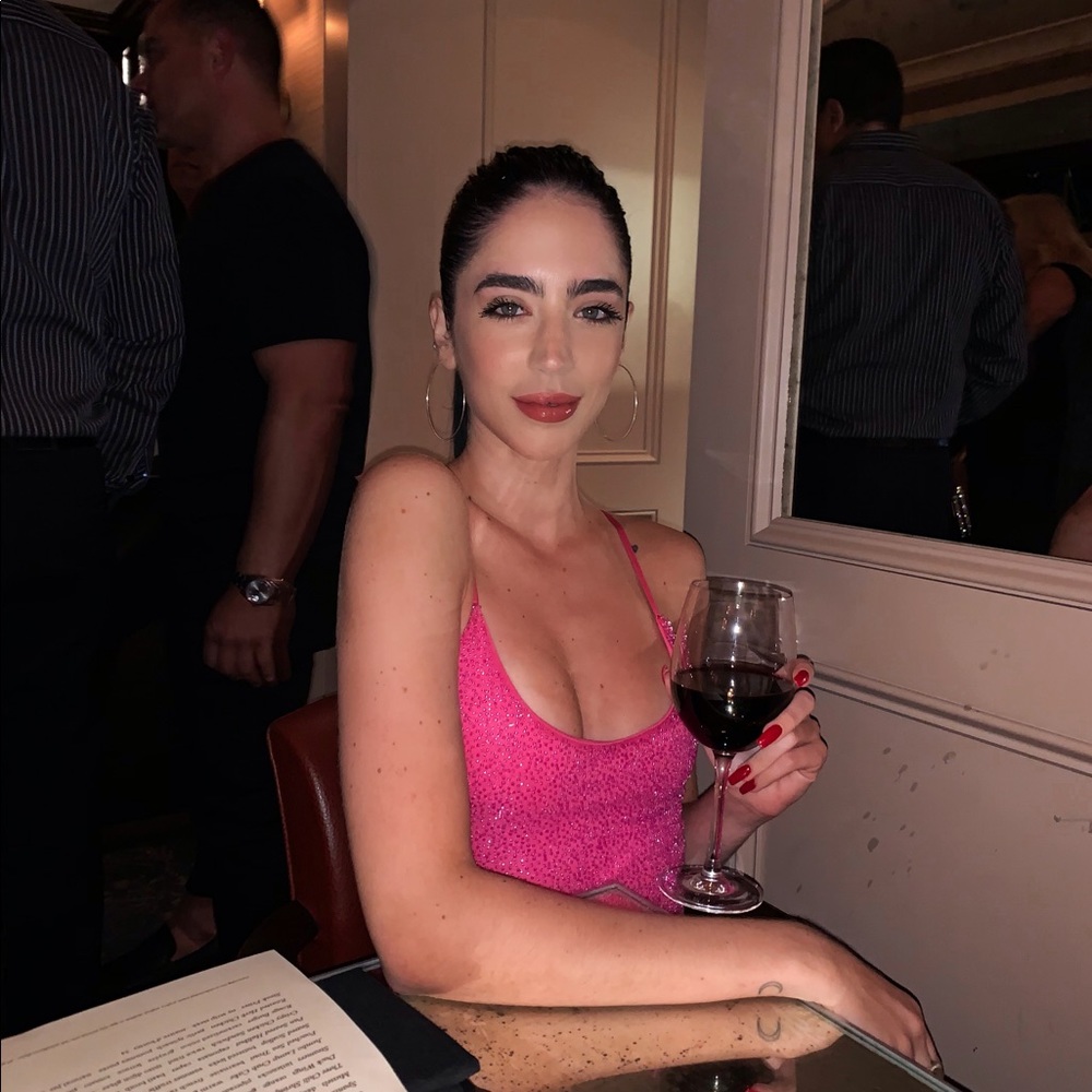 Pink embellished bodysuit